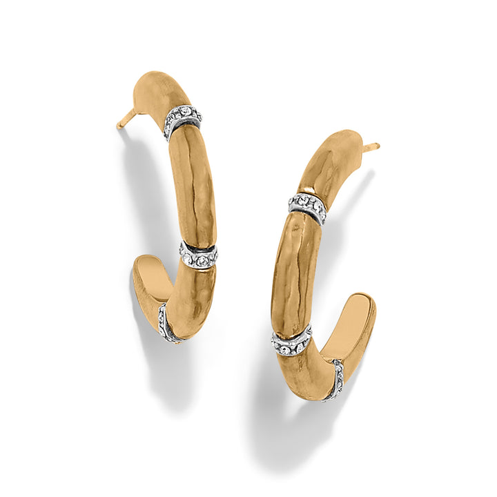 Meridian Geo Open Hoop Earrings - Gold