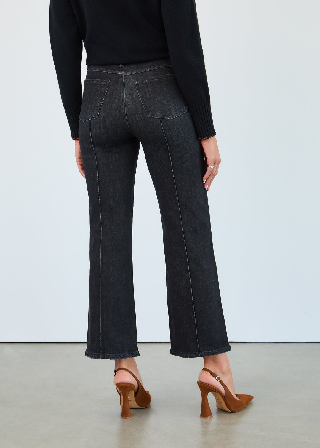 FDJ OLIVIA PINTUCK WIDE LEG JEANS - BLACK