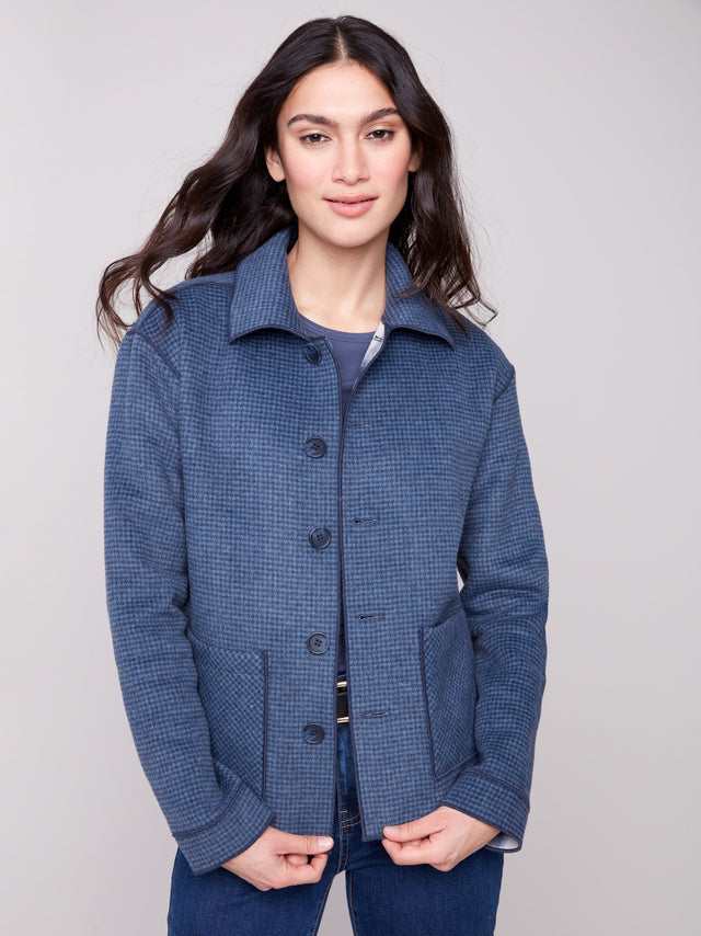 REVERSIBLE  PLAID JACKET - MOONLIGHT