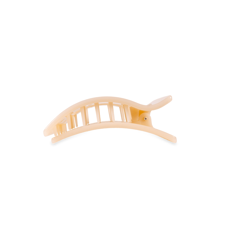 TELETIES SMALL FLAT RECTANGLE HAIR CLIP - ALMOND BEIGE