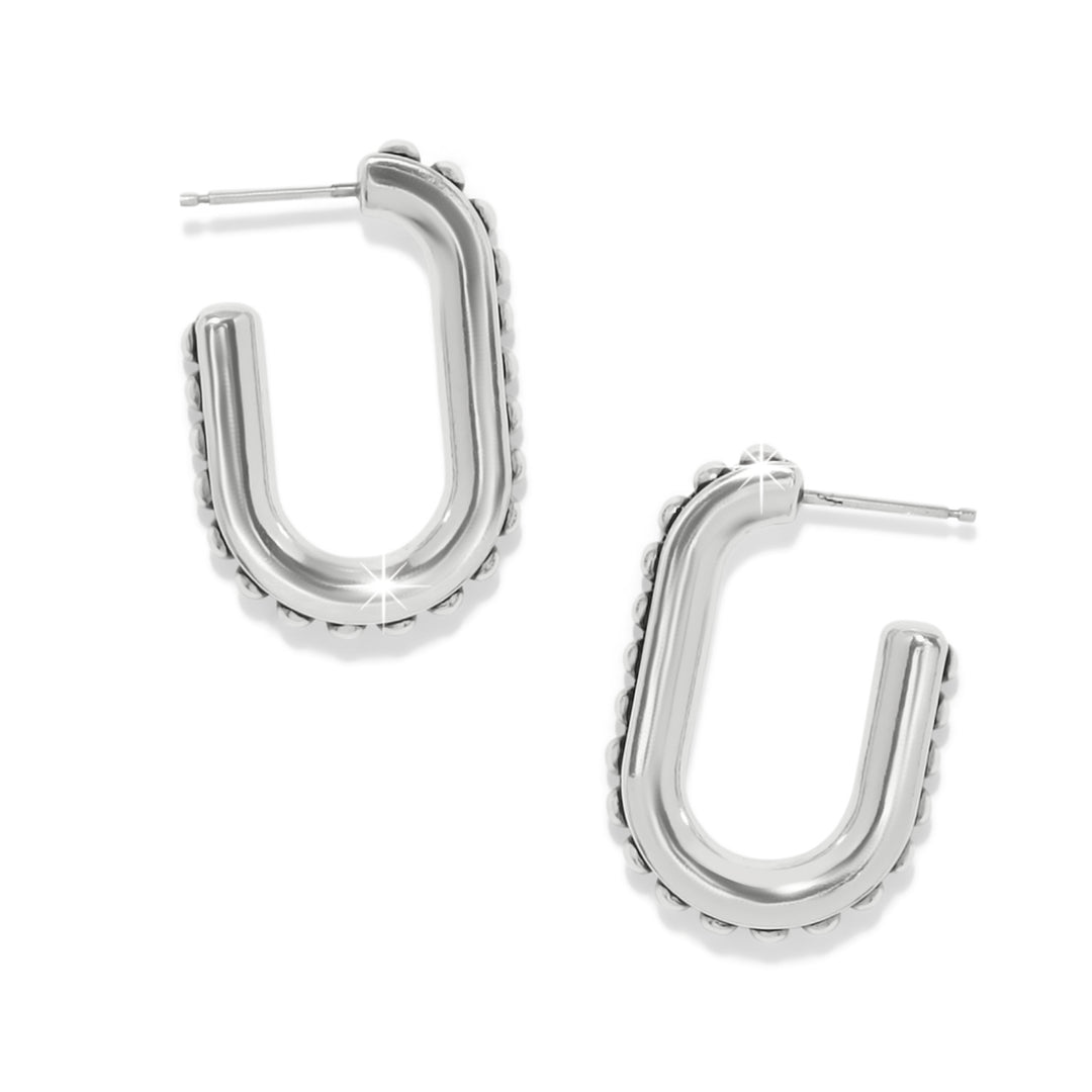 Pretty Tough Link Hoop Earrings - Silver