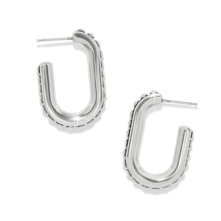 Pretty Tough Link Hoop Earrings - Silver