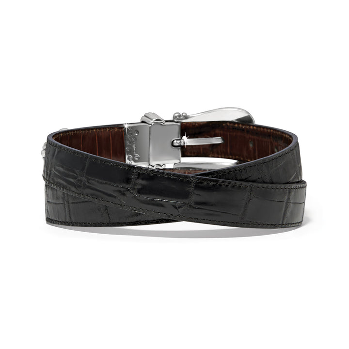 1" HEARTS REVERSIBLE BELT - BLACK/CHOCOLATE