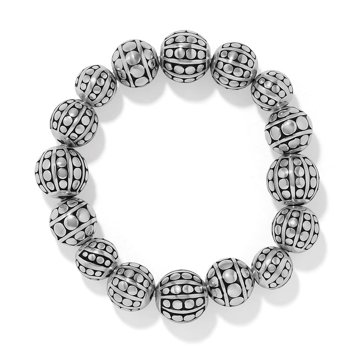 Pebble Dot Bola Stretch Bracelet -Silver