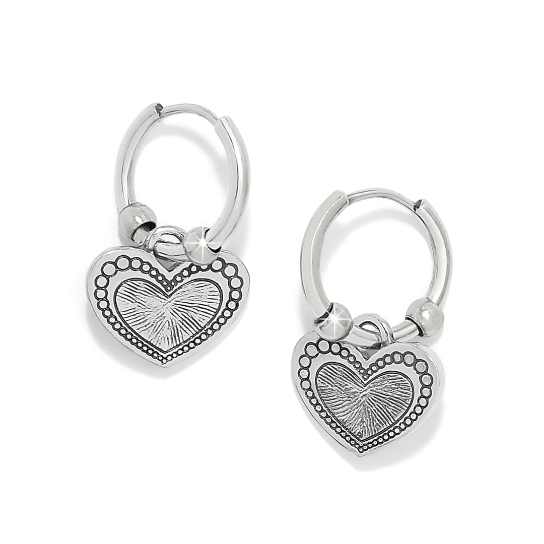 Fashionista Heart Hoop Earrings - Silver-Red