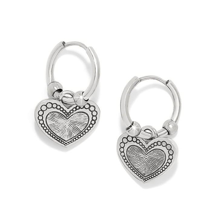 Fashionista Heart Hoop Earrings - Silver-Red