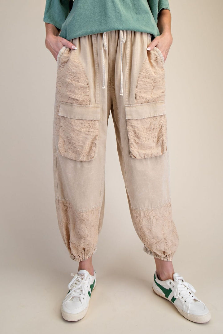 WASHED CARGO TWILL PANTS - KHAKI