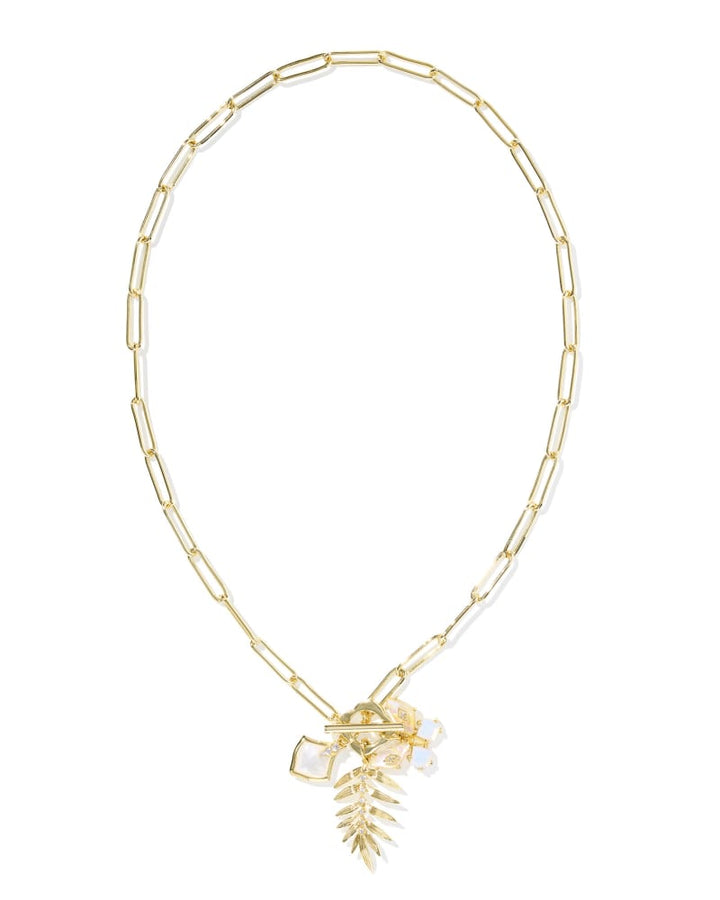 KENDRA SCOTT BIANCA BUTTERFLY CHARM NECKLACE - GOLD IRIDESCENT WHITE MIX