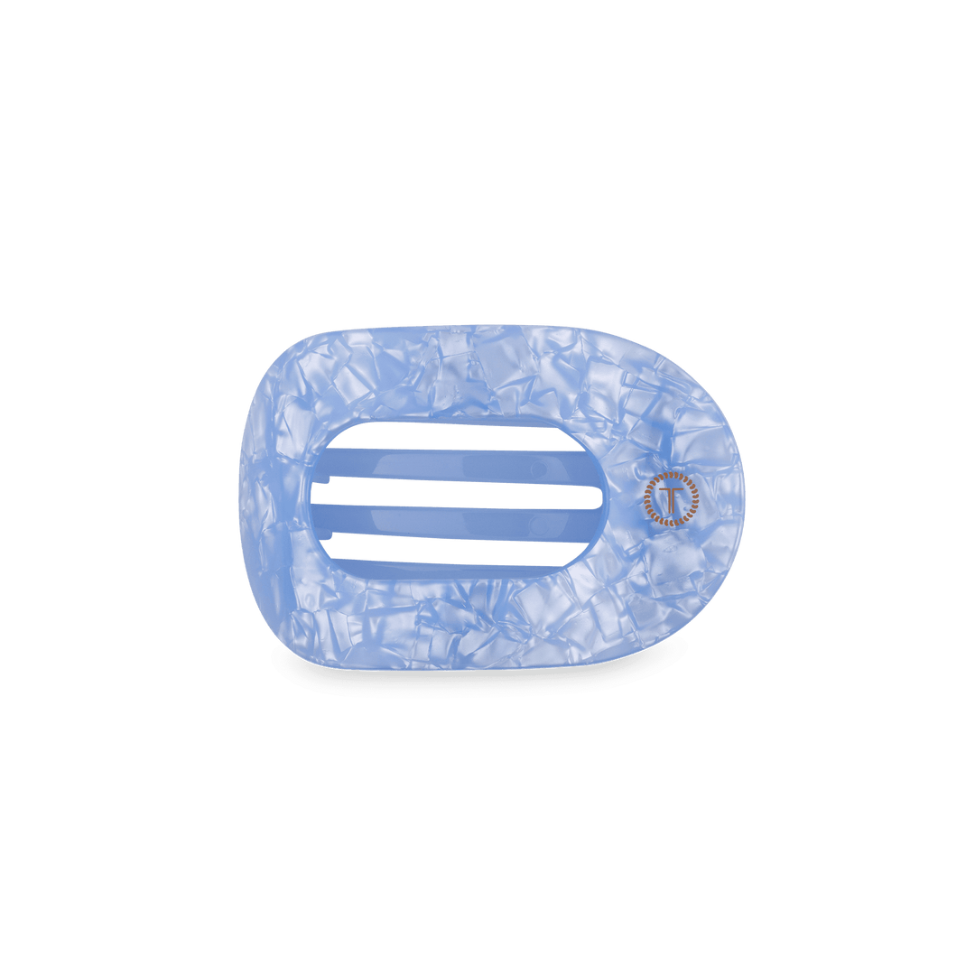 TELETIES SMALL FLAT ROUND HAIR CLIP - BLUE LAGOON