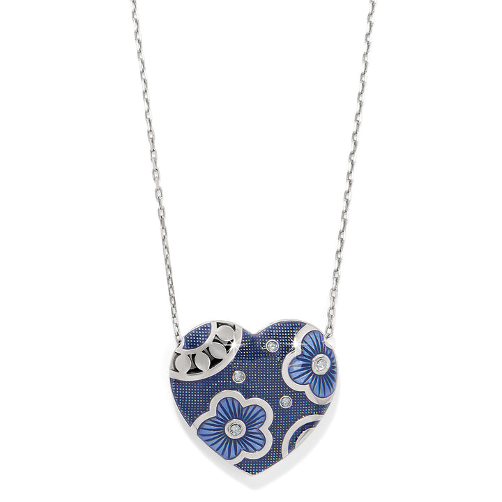 Flora Heart Reversible Necklace - Silver