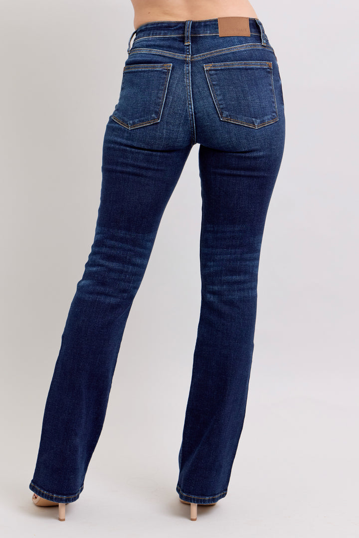 JUDY BLUE MID RISE BOOTCUT JEANS - DARK - 32" INSEAM