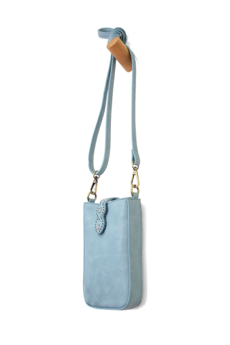 LAZER CUT DAISY PHONE CROSSBODY - BLUE SUGAR