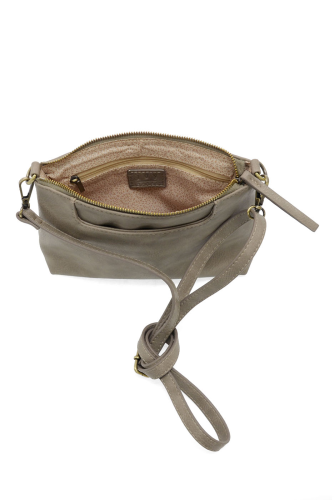 LOVEY TOP ZIP CROSSBODY - HEATHERED GREY