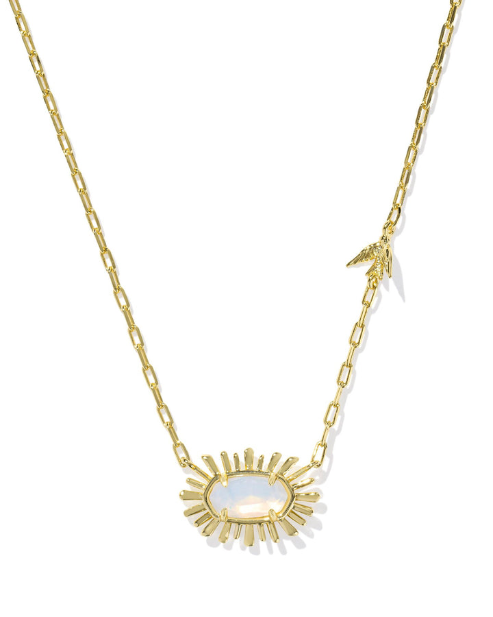 KENDRA SCOTT ELISA BIRD SHORT PENDANT NECKLACE - GOLD OPALITE ILLUSION