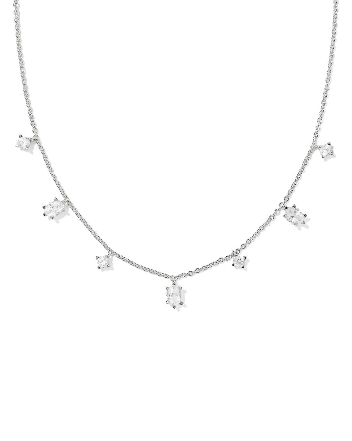 KENDRA SCOTT CAILIN DELICATE STRAND NECKLACE - SILVER WHITE
