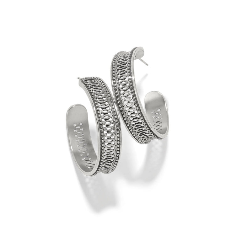 FERRARA SIENA LARGE HOOP EARRINGS - SILVER