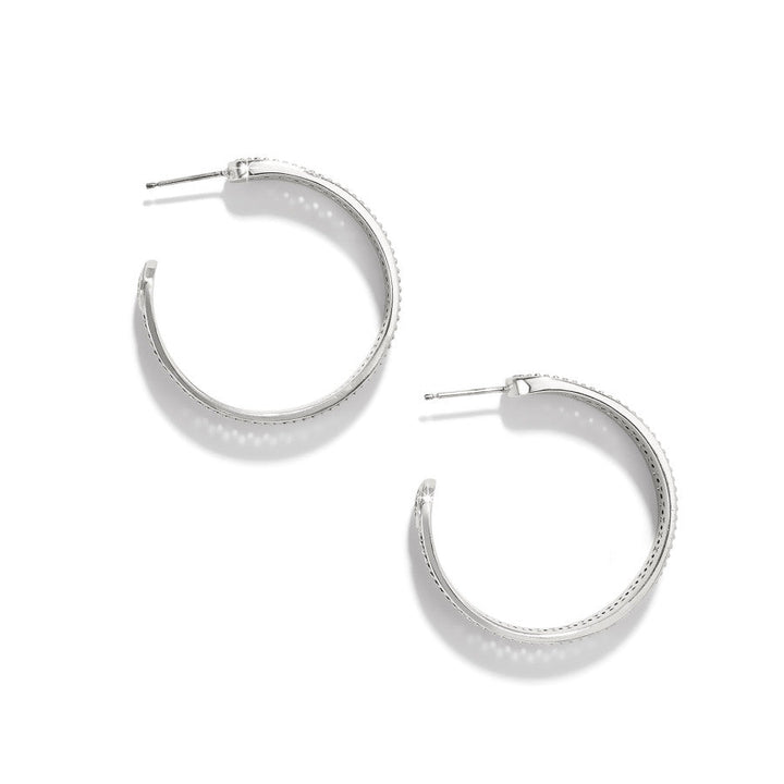 FERRARA SIENA LARGE HOOP EARRINGS - SILVER