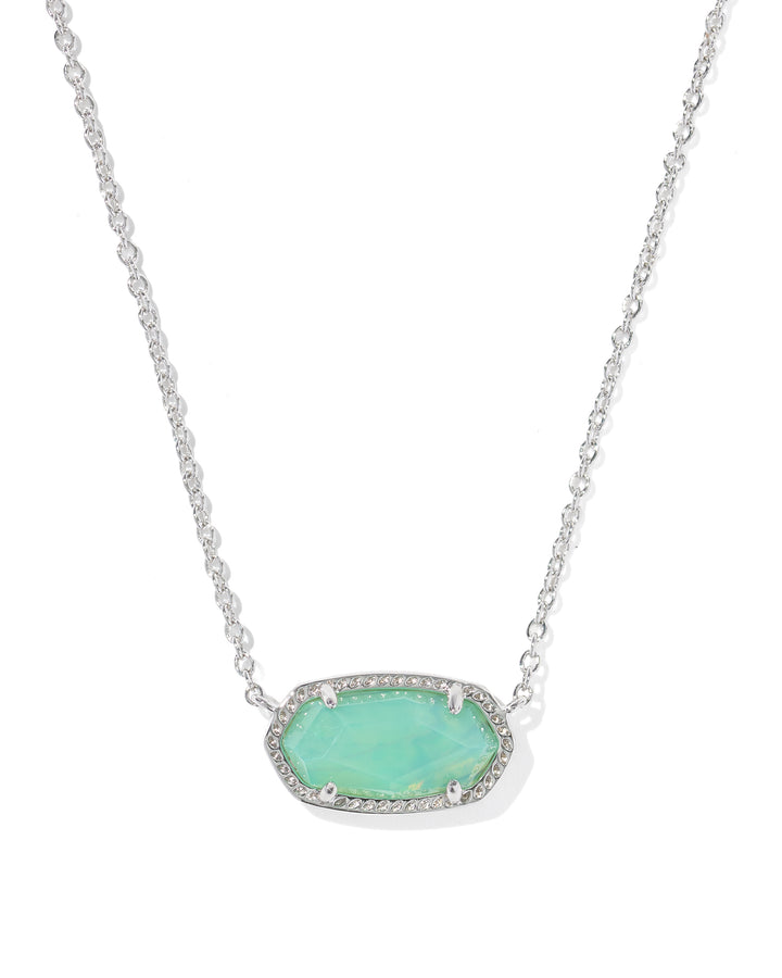 KENDRA SCOTT ELISA PENDANT NECKLACE - SILVER MINT IRIDESCENT ABALONE