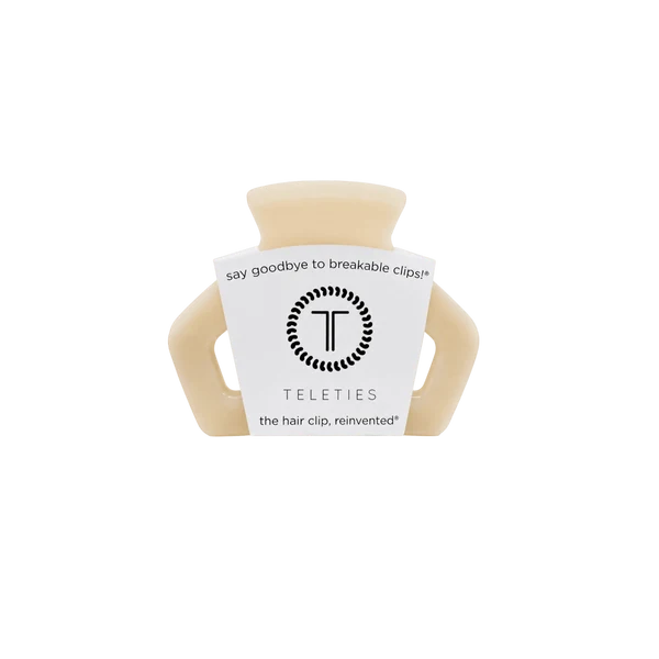 TELETIES PETITE OPEN HAIR CLIP - ALMOND BEIGE