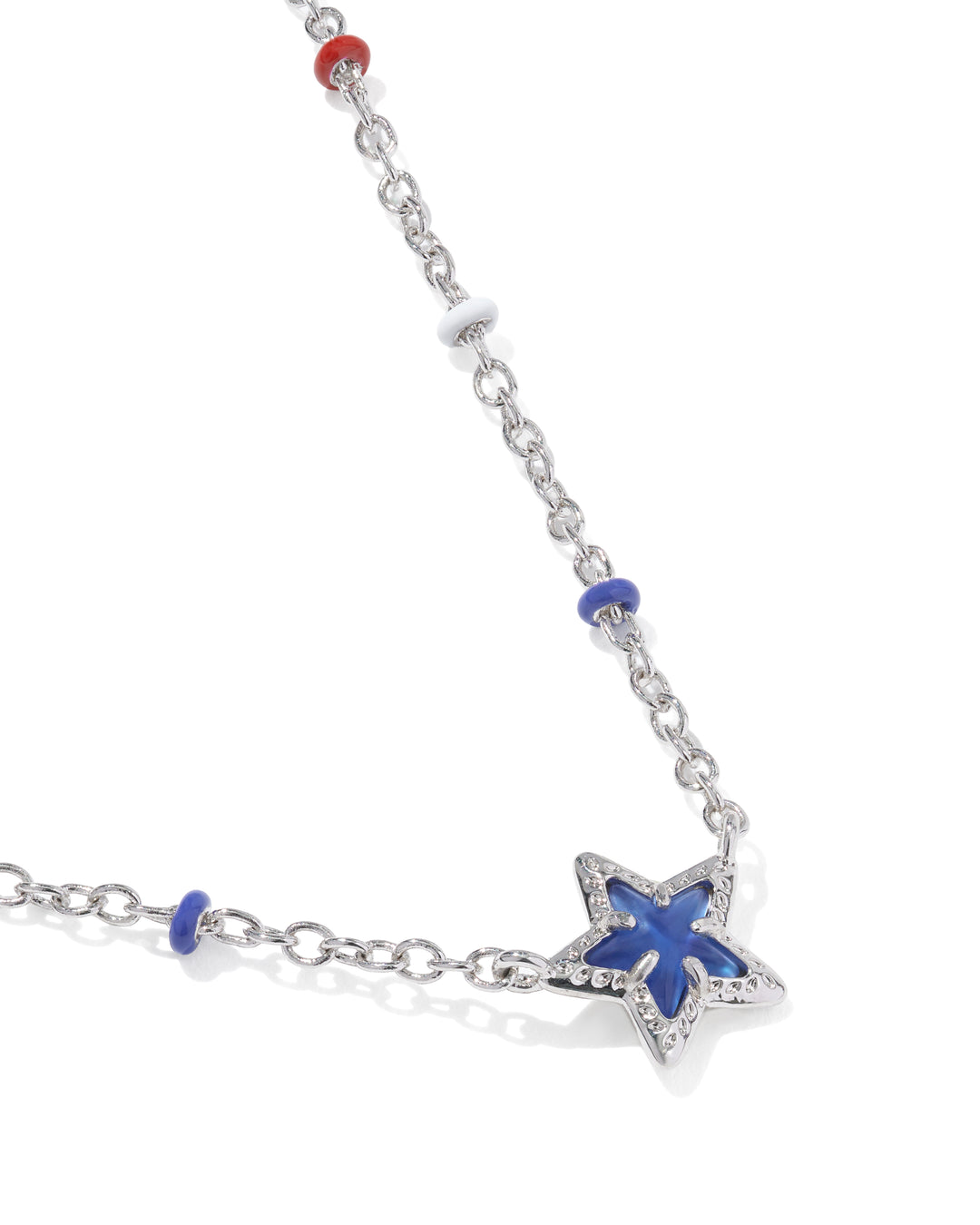 KENDRA SCOTT MINI CASSIDY SHORT PENDANT NECKLACE - SILVER COBALT BLUE ILLUSION