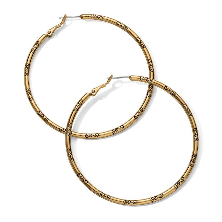 GRANDE HOOP CHARM EARRING - GOLD