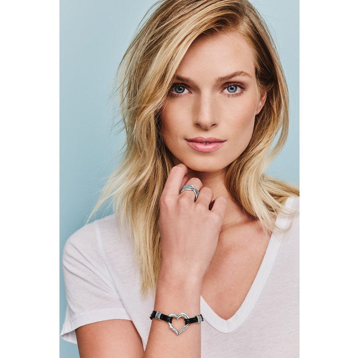 HERITAGE HEART BRACELET - BLACK/SILVER