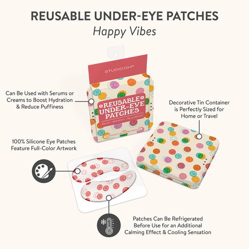 REUSABLE UNDEREYE PATCHES - HAPPY VIBES