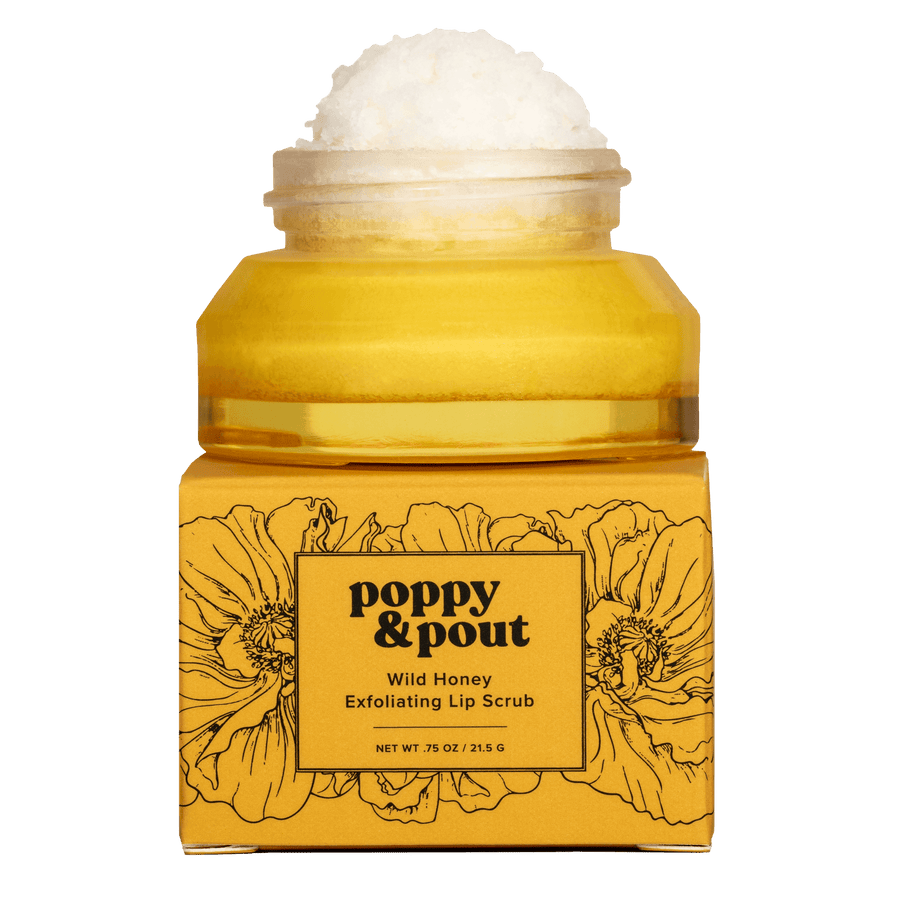 POPPY & POUT EXFOLIATING LIP SCRUB - WILD HONEY