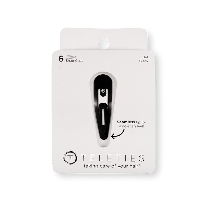 TELETIES 6CT SNAP CLIPS - BLACK