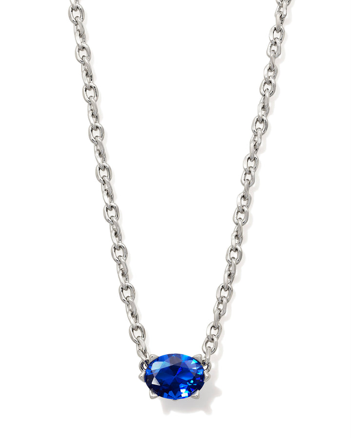 KENDRA SCOTT CAILIN PENDANT NECKLACE - RHODIUM BLUE CRYSTAL