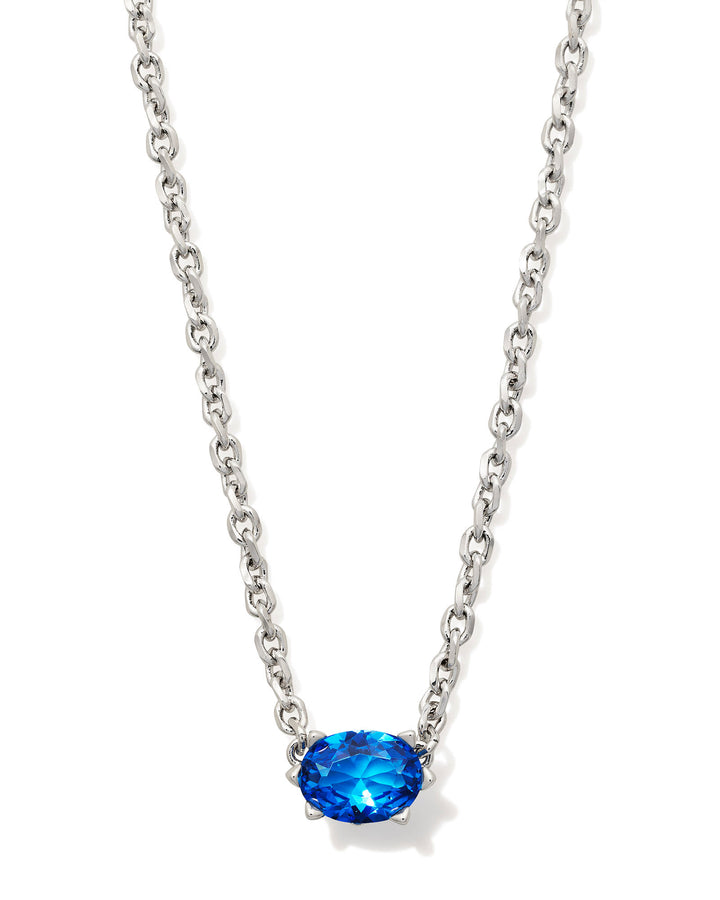 CAILIN PENDANT NECKLACE - RHODIUM BLUE VIOLET CRYSTAL