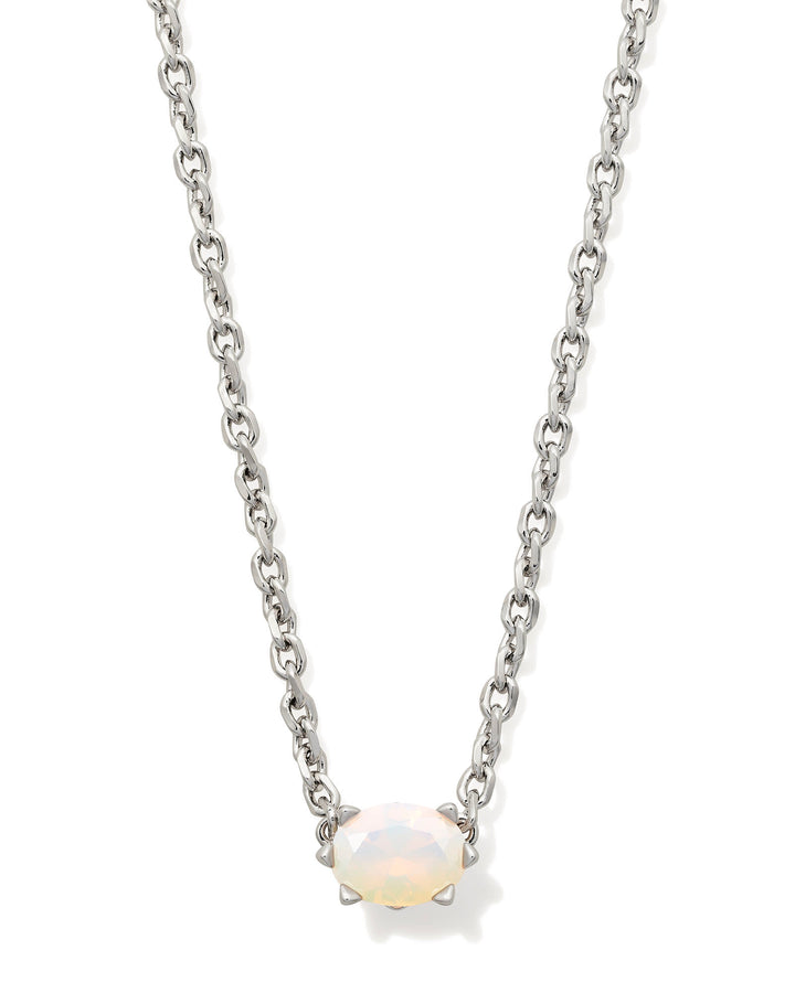 KENDRA SCOTT CAILIN PENDANT NECKLACE - RHODIUM CHAMPAGNE OPAL CRYSTAL