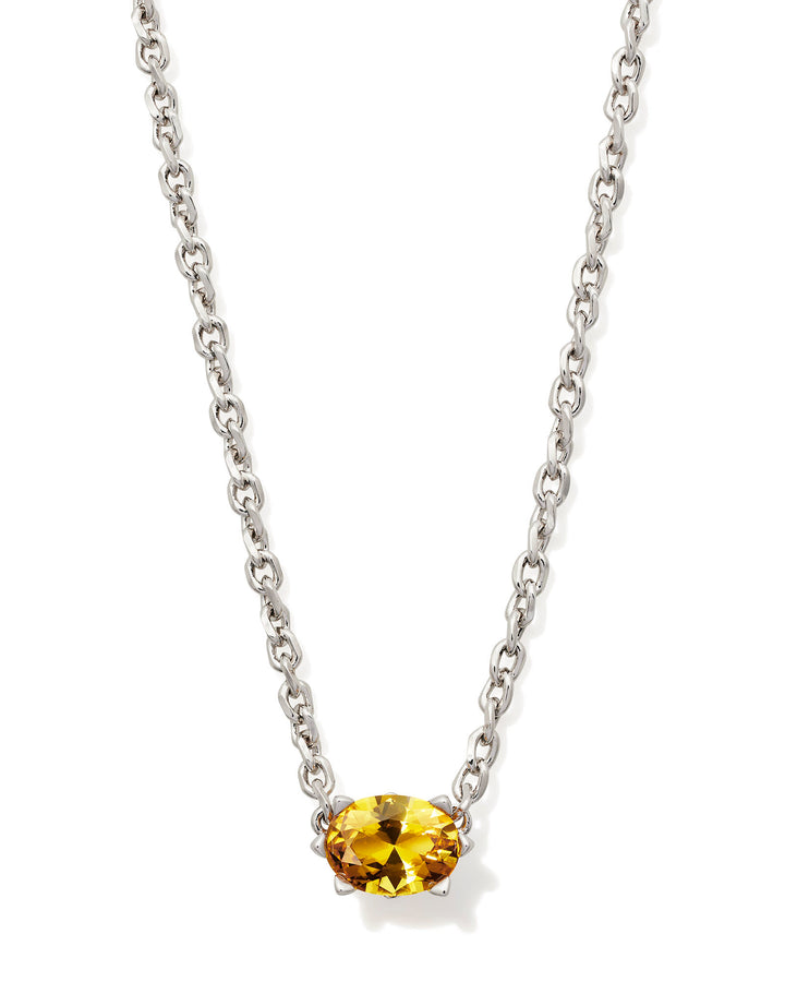 CAILIN PENDANT NECKLACE - RHODIUM GOLDEN YELLOW CRYSTAL