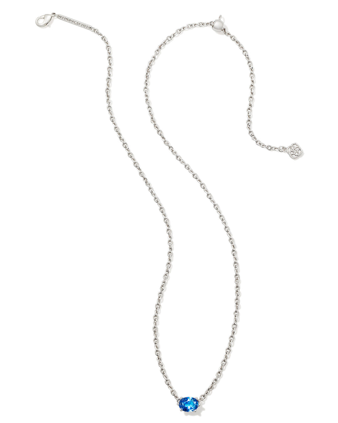 KENDRA SCOTT CAILIN PENDANT NECKLACE - RHODIUM BLUE VIOLET CRYSTAL