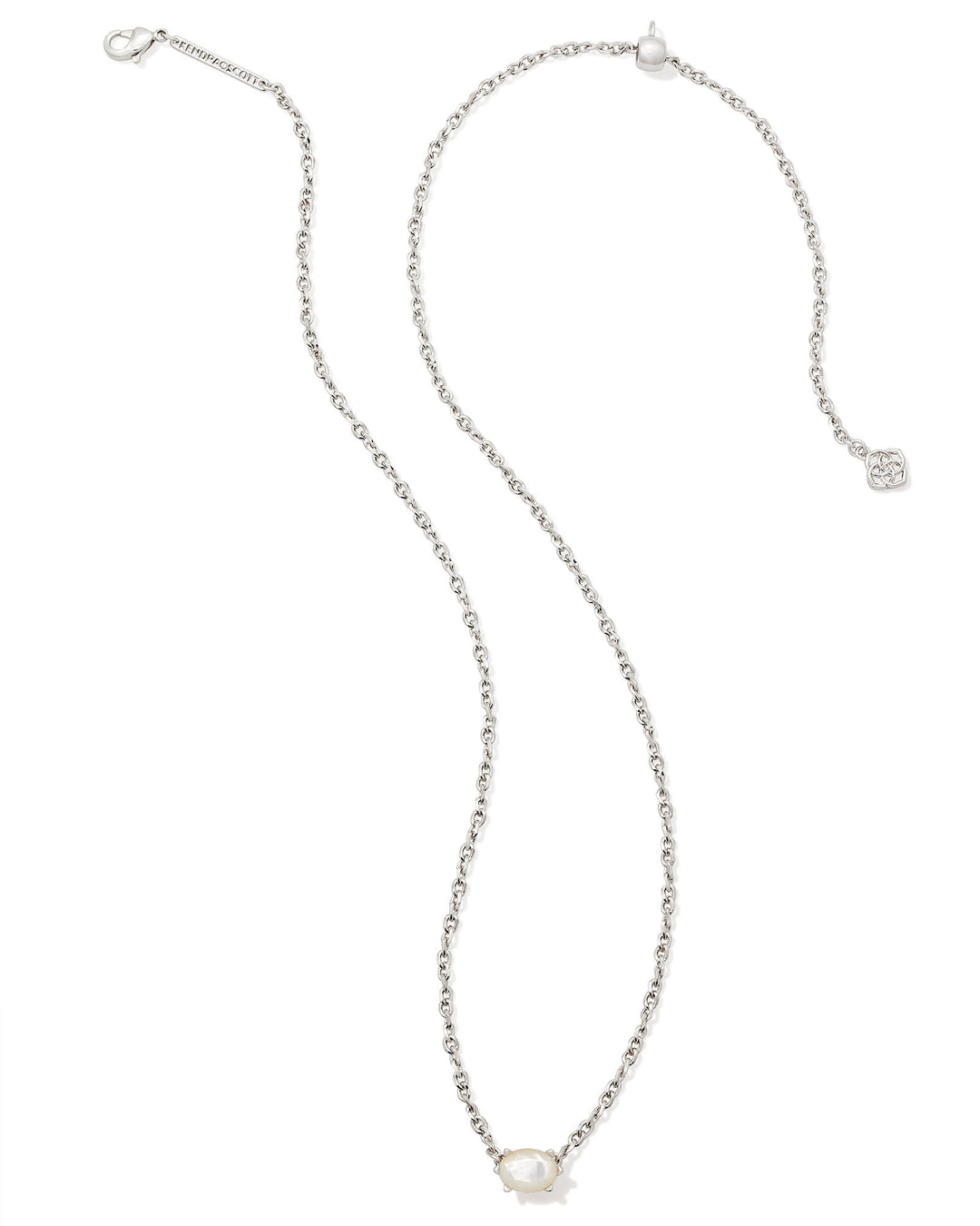 CAILIN PENDANT NECKLACE - RHODIUM IVORY MOP