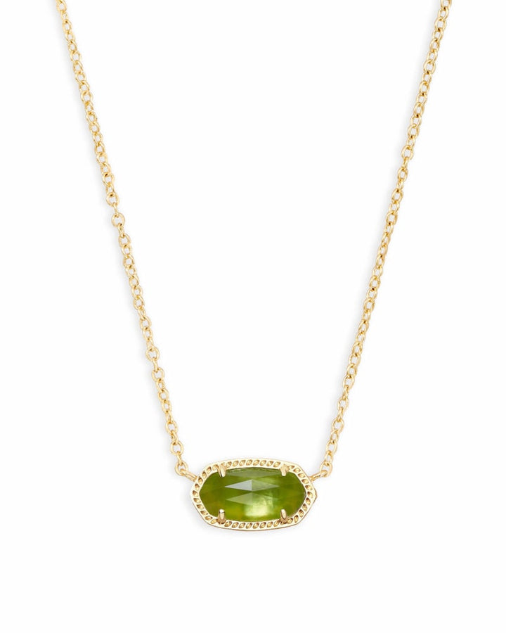 ELISA SHORT PENDANT NECKLACE - GOLD PERIDOT ILLUSION