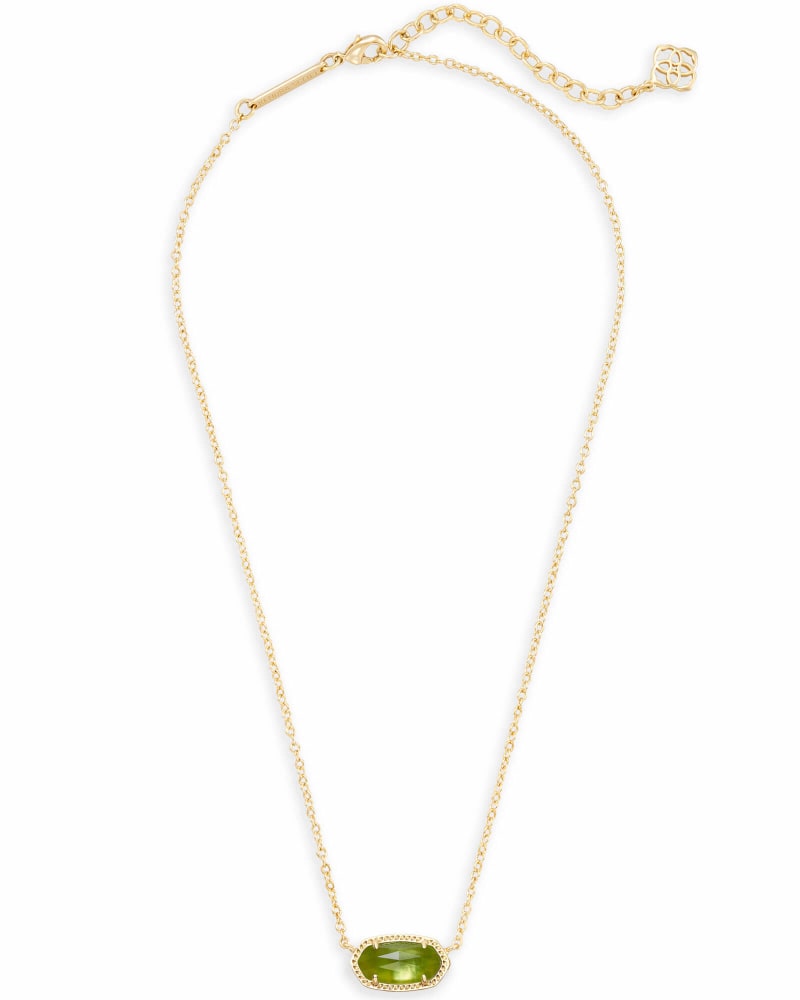 KENDRA SCOTT ELISA SHORT PENDANT NECKLACE - GOLD PERIDOT ILLUSION