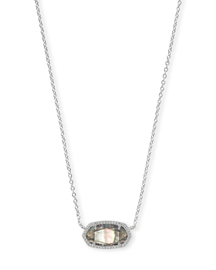 ELISA NECKLACE - RHOD/BLK MOP