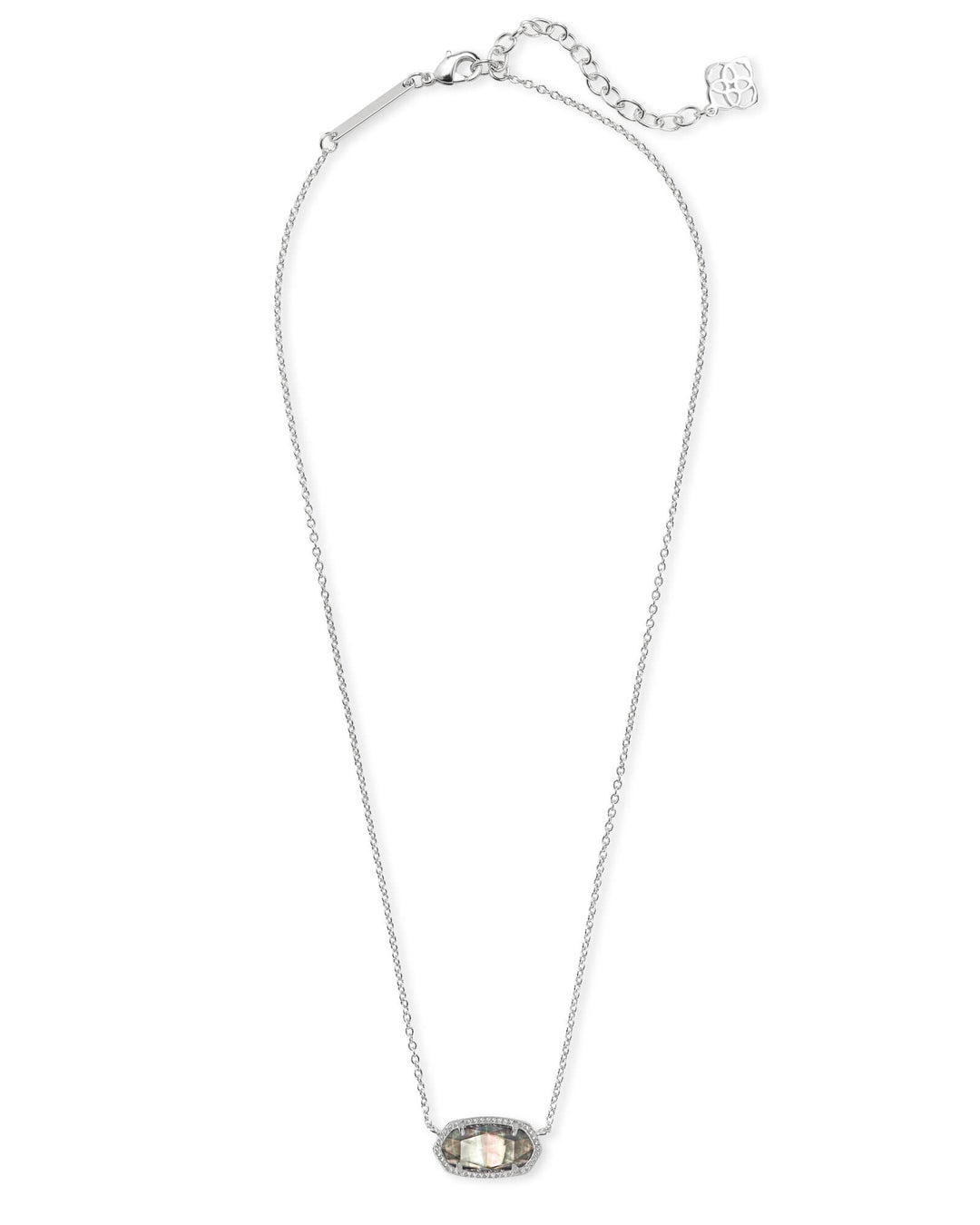 ELISA NECKLACE - RHOD/BLK MOP