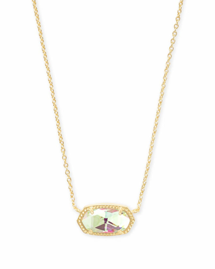 KENDRA SCOTT ELISA SHORT PENDANT NECKLACE - GOLD DICHROIC GLASS