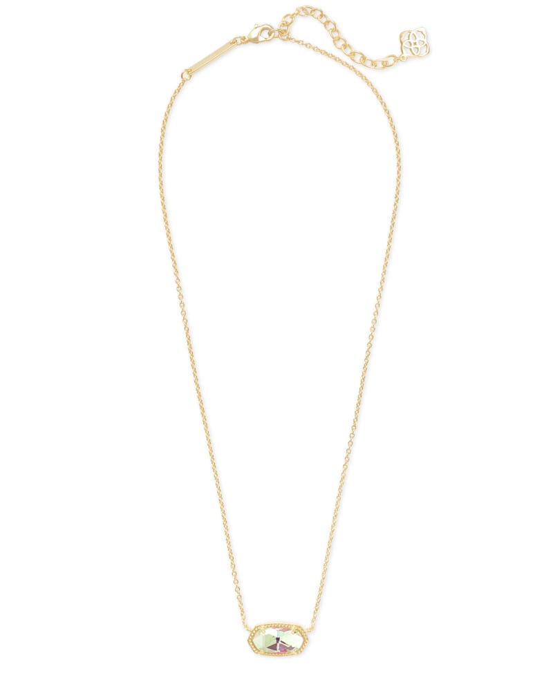 KENDRA SCOTT ELISA SHORT PENDANT NECKLACE - GOLD DICHROIC GLASS