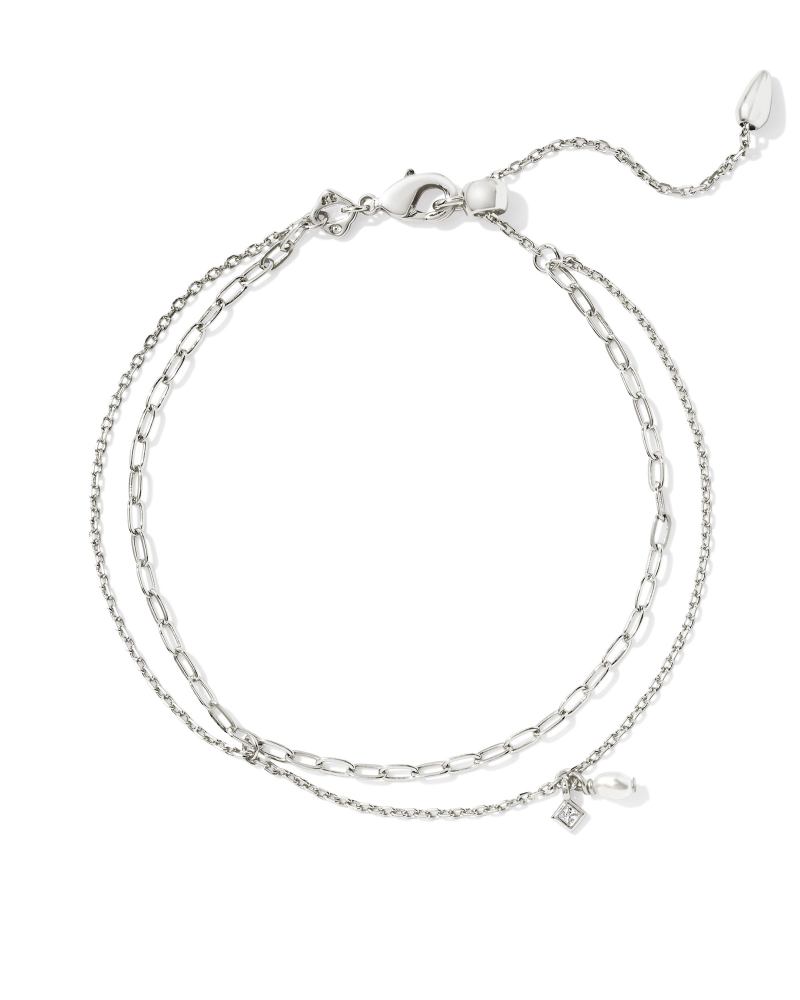 EVE MULTI STRAND BRACELET - SILVER WHITE PEARL