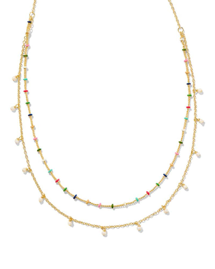 EVE MULTI STRAND NECKLACE - GOLD MULTI MIX