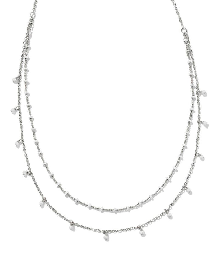 EVE MULTI STRAND NECKLACE - SILVER WHITE MIX