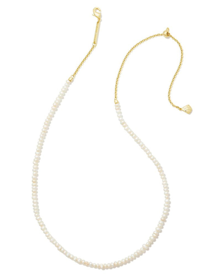 LOLO STRAND NECKLACE - GOLD WHITE PEARL