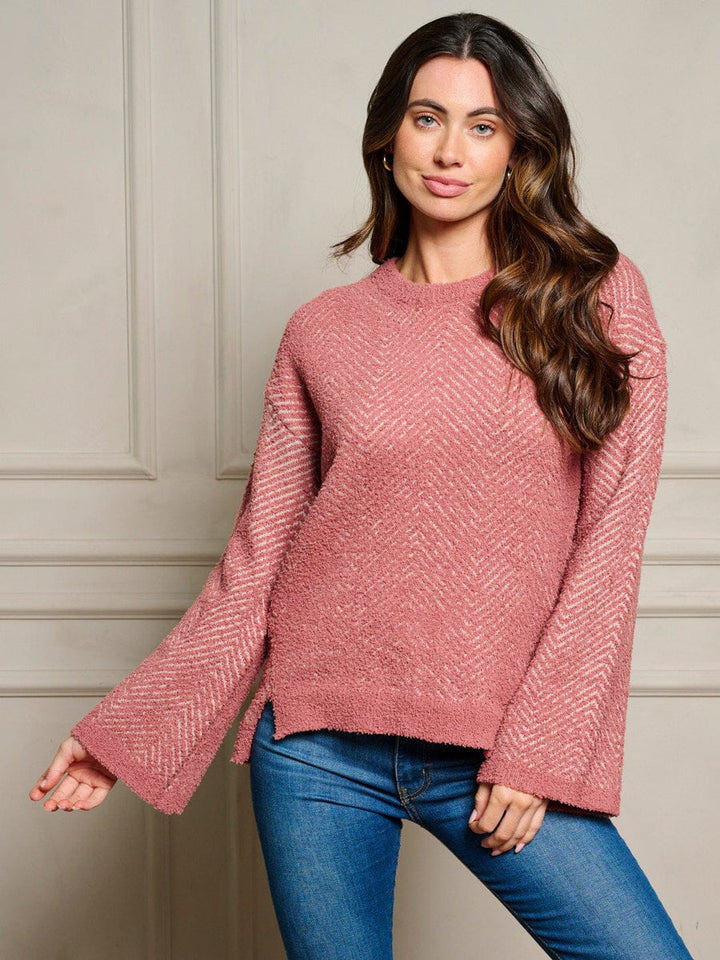 LONG BELL SLEEVE SWEATER - MAUVE