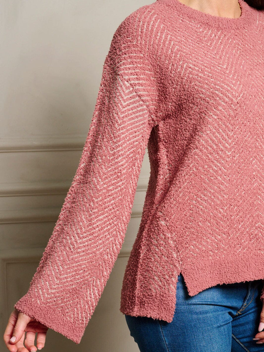 LONG BELL SLEEVE SWEATER - MAUVE