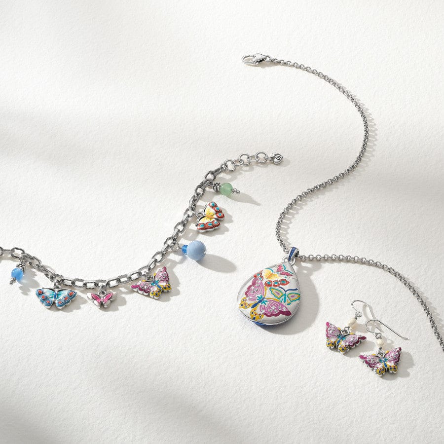 KYOTO IN BLOOM BUTTERFLY NECKLACE - SILVER-MULTI