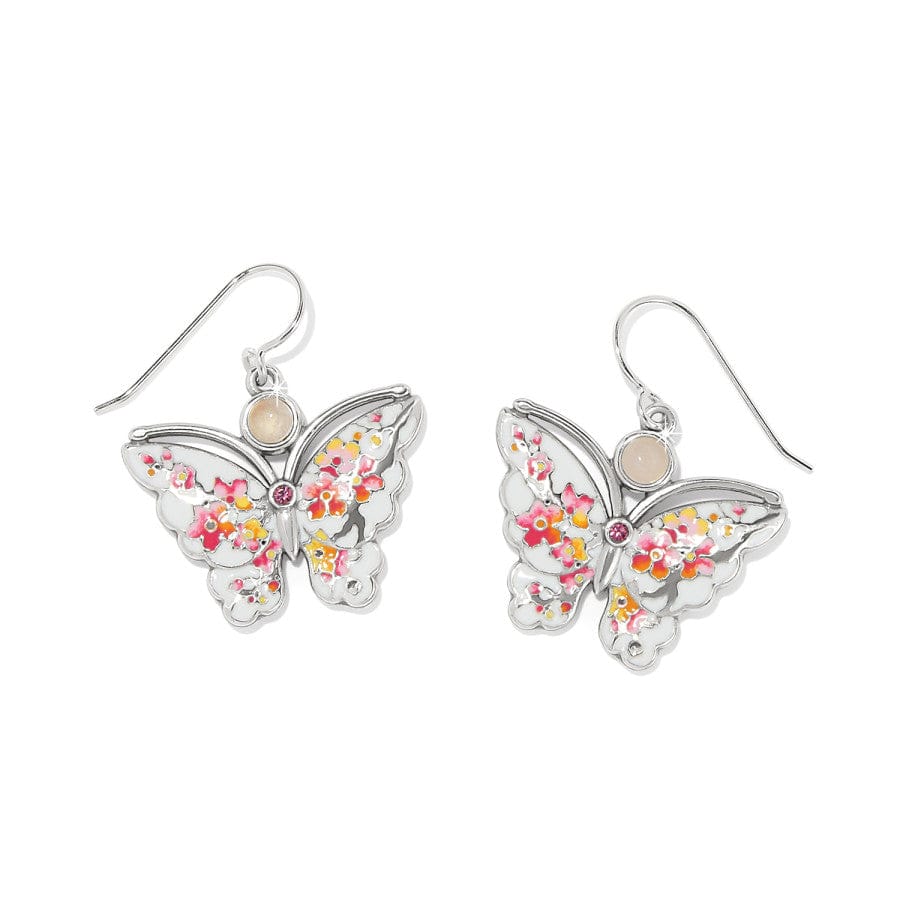 KYOTO IN BLOOM SAURA BUTTERFLY FRENCH WIRE EARRINGS - WHITE-MULTI