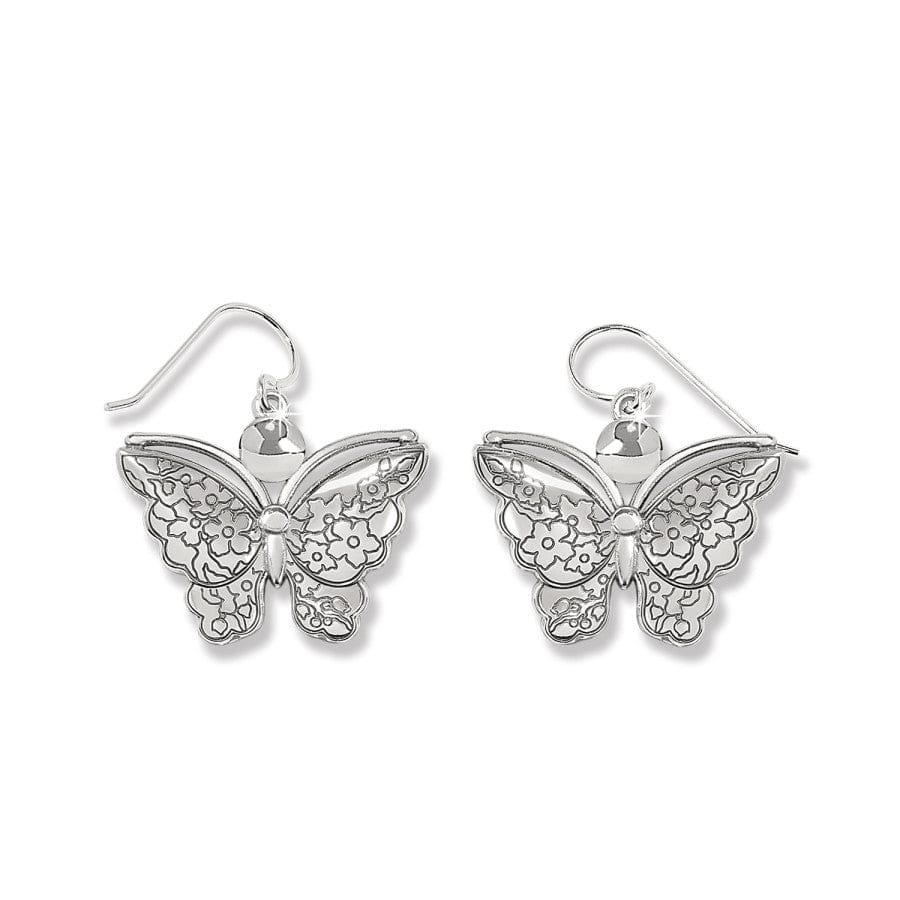 KYOTO IN BLOOM SAURA BUTTERFLY FRENCH WIRE EARRINGS - WHITE-MULTI